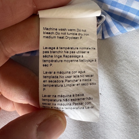 Boss Hugo Boss Men's Gingham Check Long Sleeve Button Up Shirt Blue‎ 41(16) - Picture 9 of 15